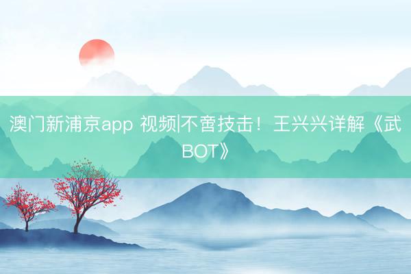 澳門(mén)新浦京app 視頻|不啻技擊！王興興詳解《武BOT》